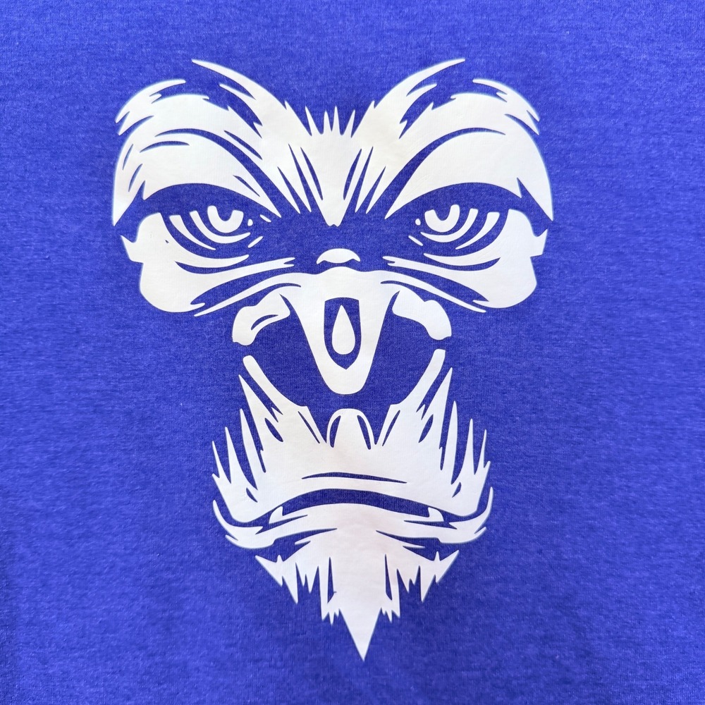 Blue Gorilla Graphic District T-Shirt Mens Large Sleeve Logo Stretch Tee Cool!